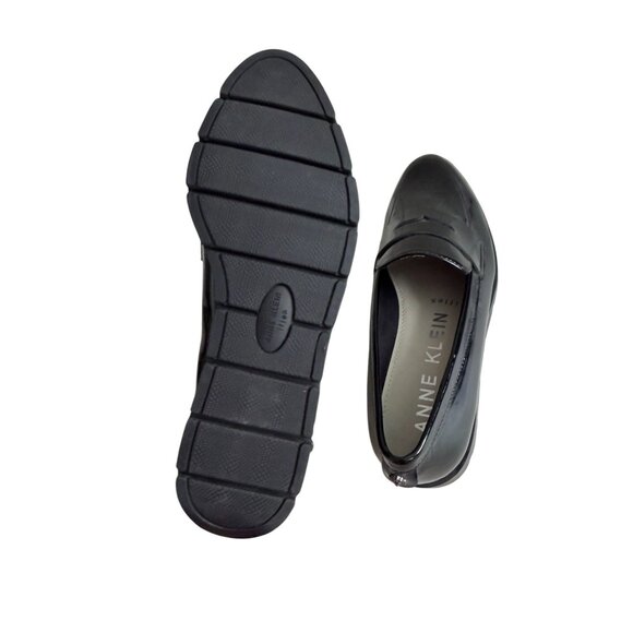 ANNE KLEIN Black Patent Dress Wedges Loafers Size 6.5 - Picture 5 of 8
